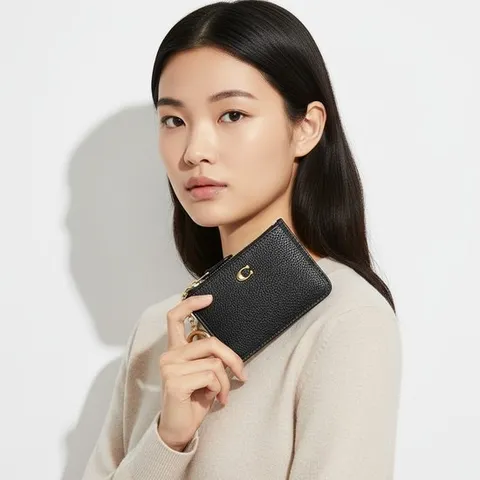 코치  FW25 여성 아이디 스키니 지갑 CR550 B4BK