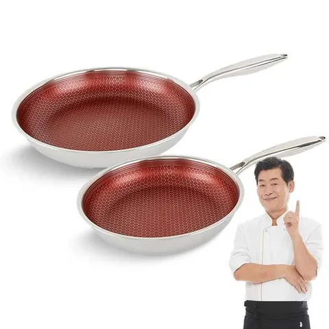 이연복 클래딘통3중 IH 24cm 프라이팬+28cm프라이팬 복음 생선 삼겹살 그릴 후라이 팬 나물복음 요리팬 프라이팬 인덕션 주방 코팅팬 궁중팬