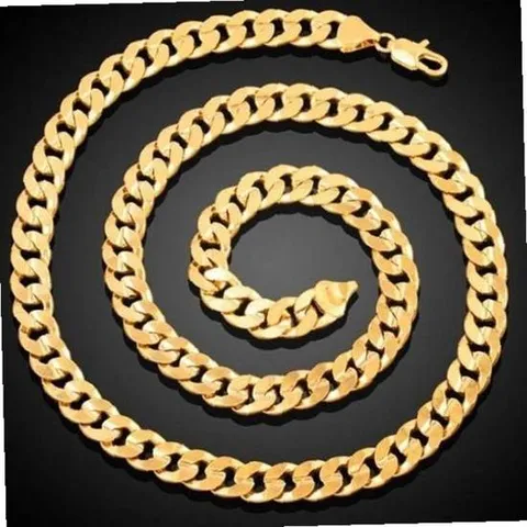 18KGP 골드 면 체인 남성 금 목걸이