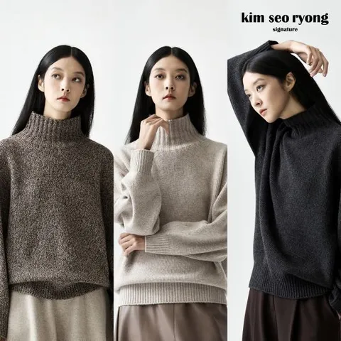 김서룡 25FW 울캐시 홀가먼트 로우게이지 니트[런칭 가격99,900원]