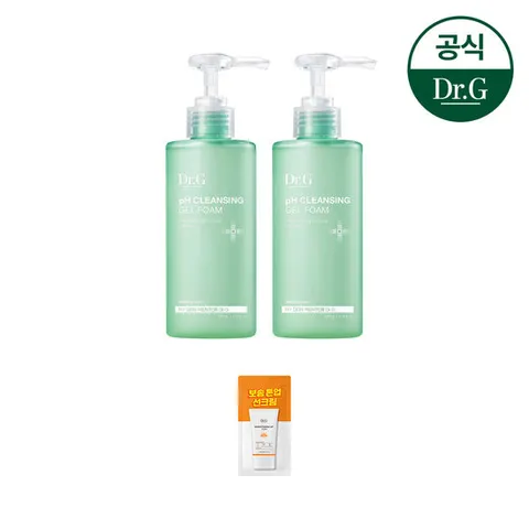 닥터지 약산성 클렌징 젤 폼 200ml 2개 (증)브라이트닝 업 선 플러스 2ml
