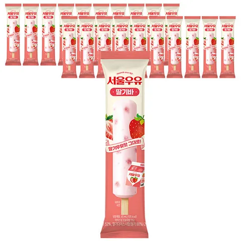 서울우유 아이스크림 딸기바 65mlx20개