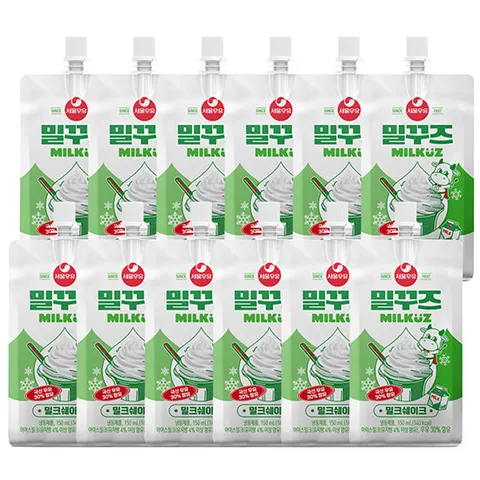 서울우유 밀크쉐이크 아이스크림 밀꾸즈 150mlx12개