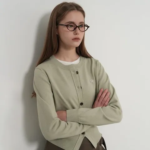 WOMAN 에센셜 크루넥 가디건 [SAGE MINT] / WBD3L04501