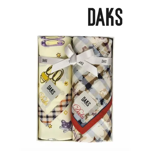 [ 롯데백화점 ][닥스(손수건)]2매 남녀 손수건 세트 DKI1403 33+DKN1407 13