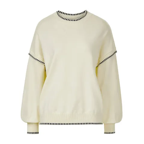 [ 롯데백화점 ]FOCUS  스퀘어 패턴 포인트 루즈핏 니트 PBVFF6S1KT2061