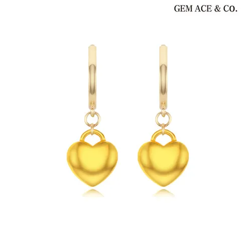 제메이스 순금 볼륨 하트 귀걸이