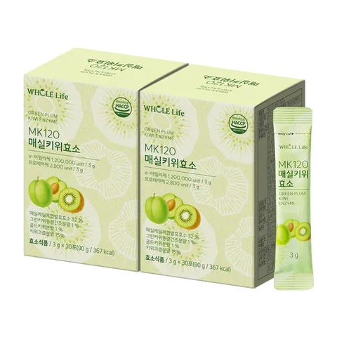 홀라이프 MK120 매실키위효소 30포 x 2박스 프로테아제 아밀라아제 소화효소 탄수화물 단백질 분해