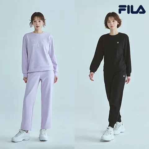 [런칭109,900]26NEW 여성 FILA 코튼테리셋업 상하의 4종(라벤더,블랙)