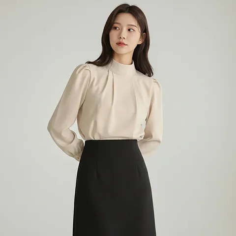 ATMARK 핀턱고져스볼륨블라우스_AA61BL001G