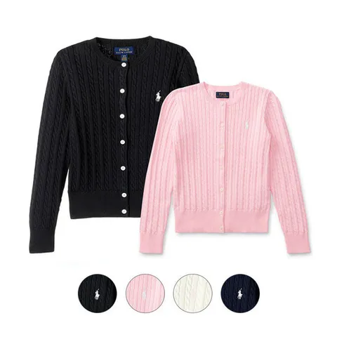 폴로랄프로렌 여성 걸즈 케이블 꽈배기 니트 가디건 스테디셀러