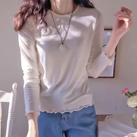 [리린]앤크리스 봄텐셀 웨이브 보들스판 여리핏 티