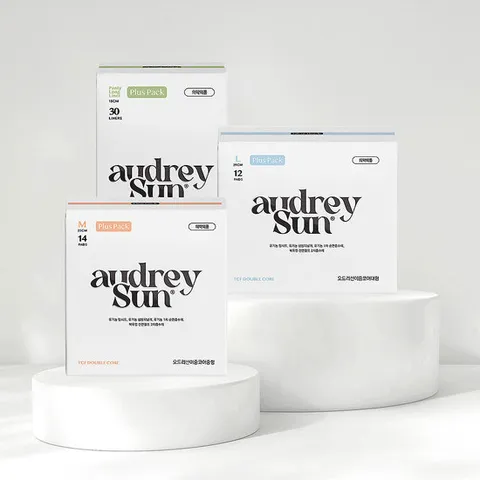 [오드리선]오드리선 더블코어 유기농 순면 생리대 TCF 비건 중형