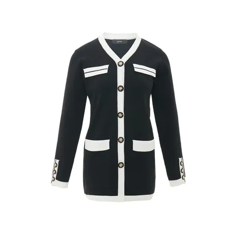 [SATIN] 브이넥 배색 니트 가디건 S261C971