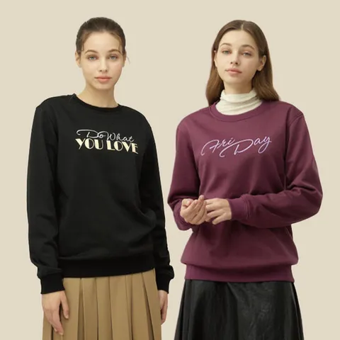 [펠틱스][펠틱스]여성 장기모 레터링 맨투맨 티셔츠 4종 택1_FT2