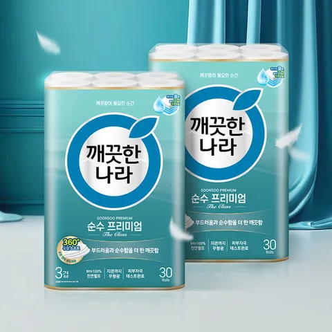 깨끗한나라 순수 프리미엄 30m 30롤 2팩 (총60롤)