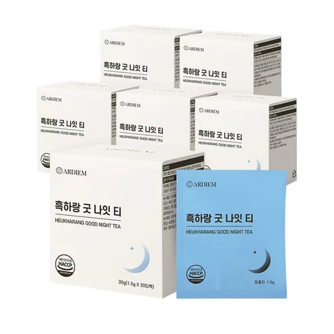 아르디엠 흑하랑 굿 나잇 티 1.5g x 20티백 6개