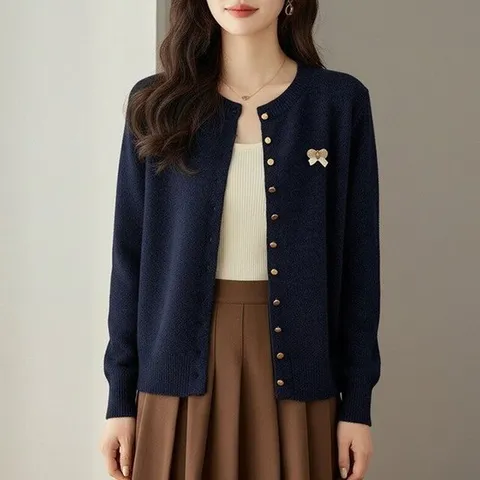 [핑크엘리제]데일리 페미닌 클래식 슬림핏 루비에뜨니트가디건