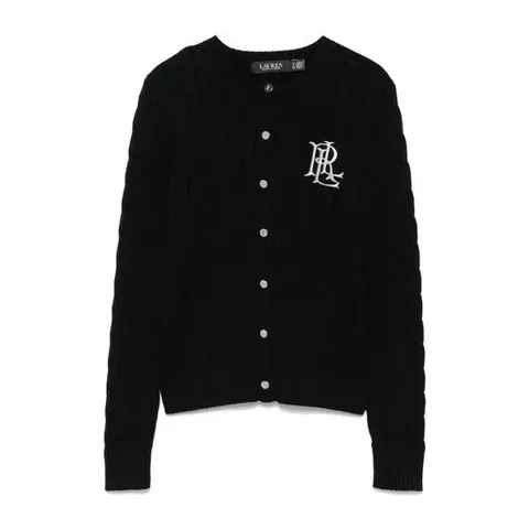 랄프로렌 랄한 버튼 프론트 리브 헴 가디건 200932225003 BLACK