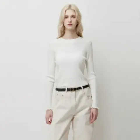 [ AK백화점 ][시슬리] 밑단셔링 골지니트