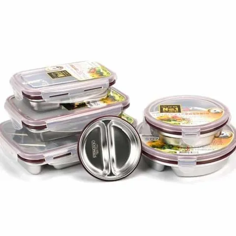 밀펴용 스텐 반찬통 4호 5칸 스텐반찬통세트 소풍도시락