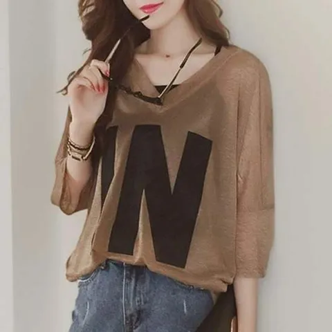 걸스 썸머 슬리브리스 숏슬리브 시어 상의 오픈칼라셔츠세트업 시그니처 브라운 탑 걸 여성나