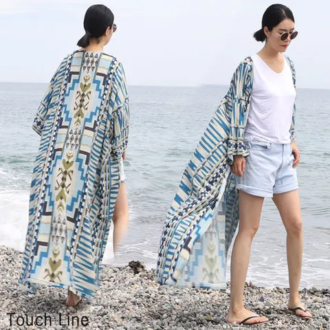 여름 비치 휴양지 빅사이즈 로브 롱 가디건 다이
