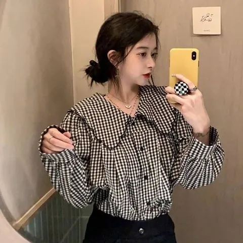 [스타일하우스](스타일하우스) 블라우스 셔츠 브라우스 체크 루