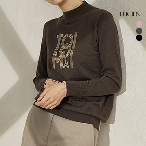 [루시앙]루시앙 레터링자수 포그니 니트 (3color)