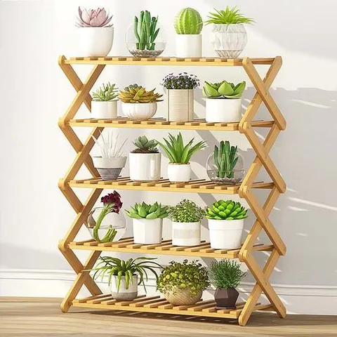 화분진열대 인테리어 대나무 ver12 70cm 5단 인테리어 진열대 원목 데일리 필수품