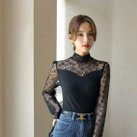 (스타일하우스) 블라우스 셔츠 브라우스 VNG 팔과 목을 꽃무늬레