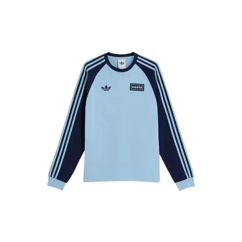 Adidas아디다스 x 오아시스 투어 3 스트라이프 롱슬리브 티셔츠 클리어 스카이 나이트 인디고   US 사이즈 KF3480KT3427