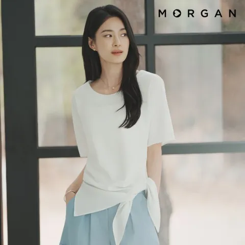 모르간 26SS 에센셜 로우타이 블라우스 [런칭 가격 69,900원]