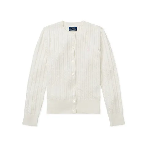 폴로 랄프로렌 케이블 니트 걸즈 가디건 웜화이트