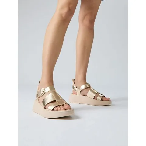 [핏플랍][삼성물산공식] 여성 F모드 메탈릭 레더 플랫폼 피셔맨 샌들 플라티노 (FT64K2S079)