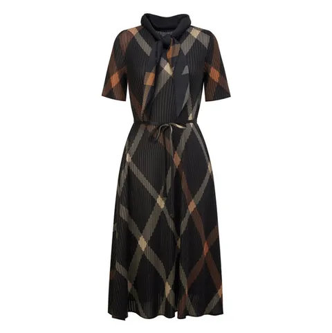 닥스 여성 25SS 블랙 체크 반팔원피스 WKDR5BP24BK