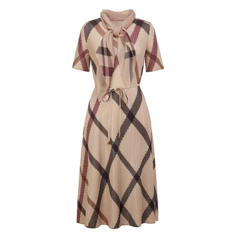 닥스 여성 25SS 베이지 체크 반팔원피스 WKDR5BP24I2