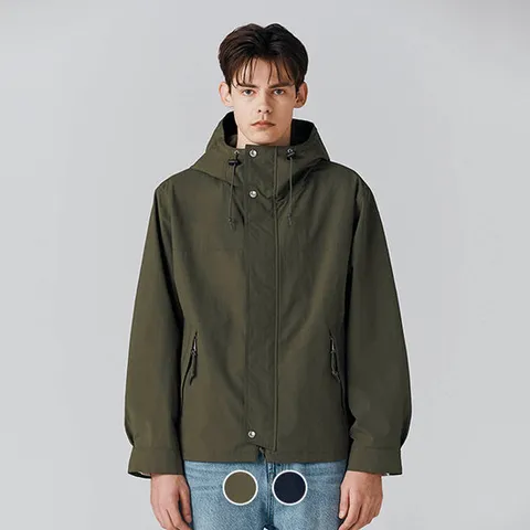 [ 롯데백화점 ][지오다노]남성 바람막이 자켓 마운틴 후드 숏 파카 074506