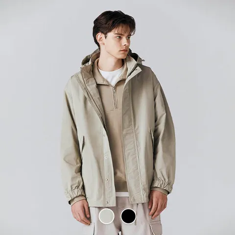 [ 롯데백화점 ][지오다노]남성 바람막이 자켓 밀리터리 후드 파카 074505
