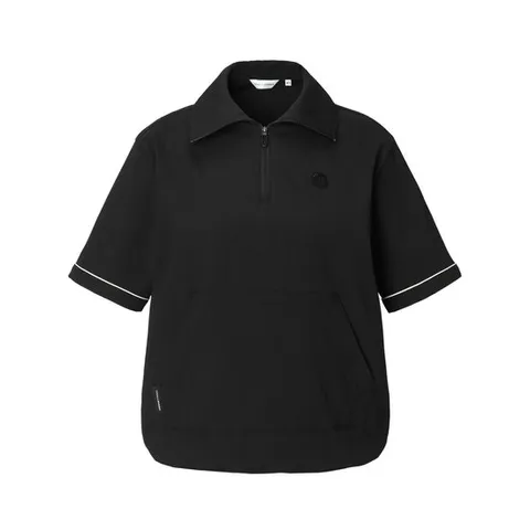 챌린저 여성 크링클 2WAY 카라 반팔 우븐탑 블랙 CHE2WWT2617BK