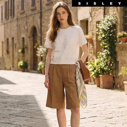 시슬리 26SS 여성 하이엔드 시어 샤이닝 니트