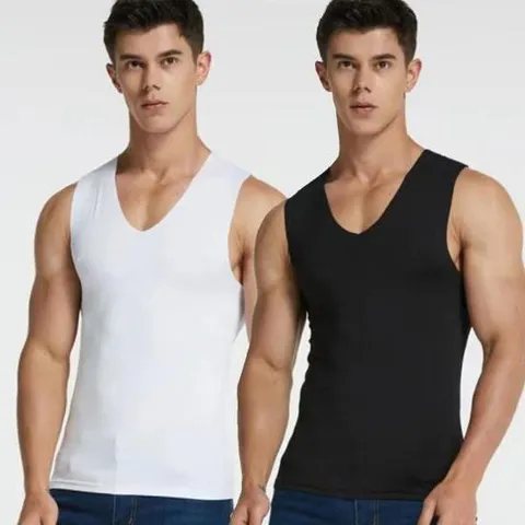 남자여름반팔티 넓은 민소매 브이넥 라인 남성 시원한 이너 나시 셔츠