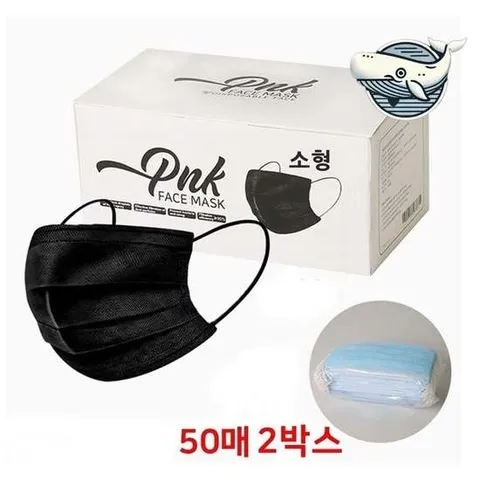 안전 덴탈 마스크 소형 블랙 100매 세척