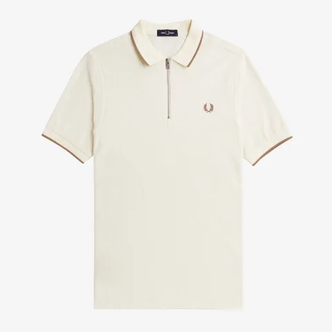 [Sharp] 크레이프 피케 집넥 폴로셔츠 - 에크루 AFPM2417729-560