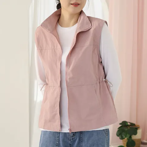 [웬디즈갤러리]오즈 바스락 허리 스트링 베스트 /여성 데일리 바람막이 조끼 UVT103