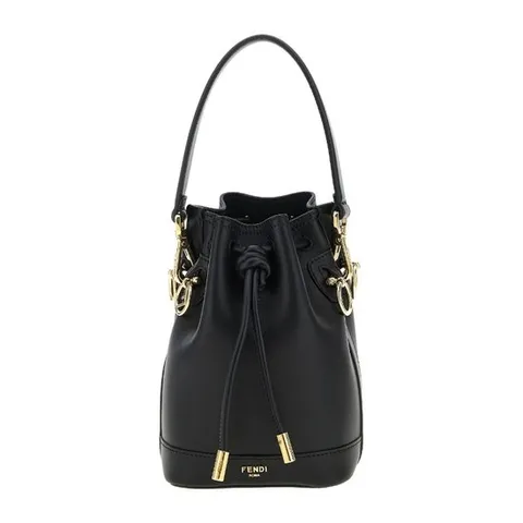 펜디 로고 플라크 드로우스트링 버킷 백 8BS109 AYJ1F0KUR