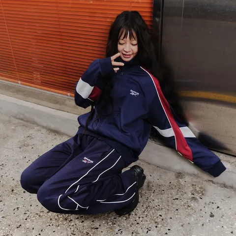 [ 롯데백화점 ][리복]프리미어 저지 트랙 팬츠 - 네이비 REPA6EN25N2