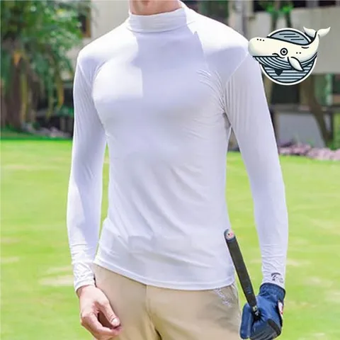 쿨링 기능성 긴팔 골프티 남성 여름 흰색