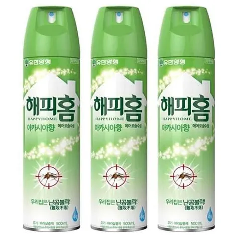 [생활] 유한양행 해피홈 아카시아향 에어로솔 500ml 3개