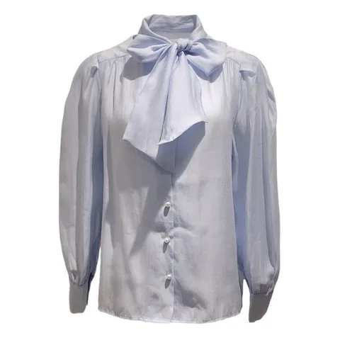 [ 롯데백화점 ][멜본]시스루 단추 리본 블라우스_STBL26321